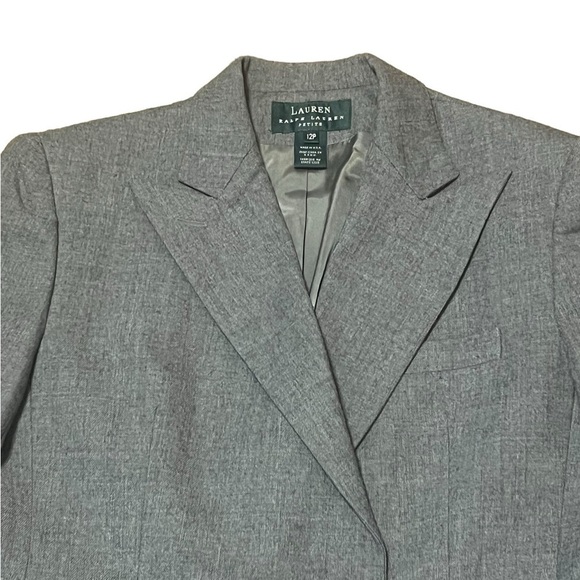 Lauren Ralph Lauren vintage gray 100% wool double breasted blazer Made in USA - Picture 3 of 9